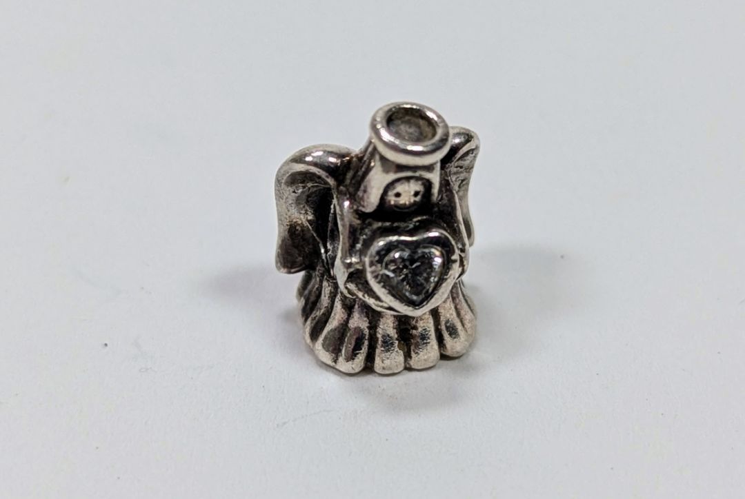 Genuine Pandora Angel of Love Charm - Sterling Silver Angel Holding Heart