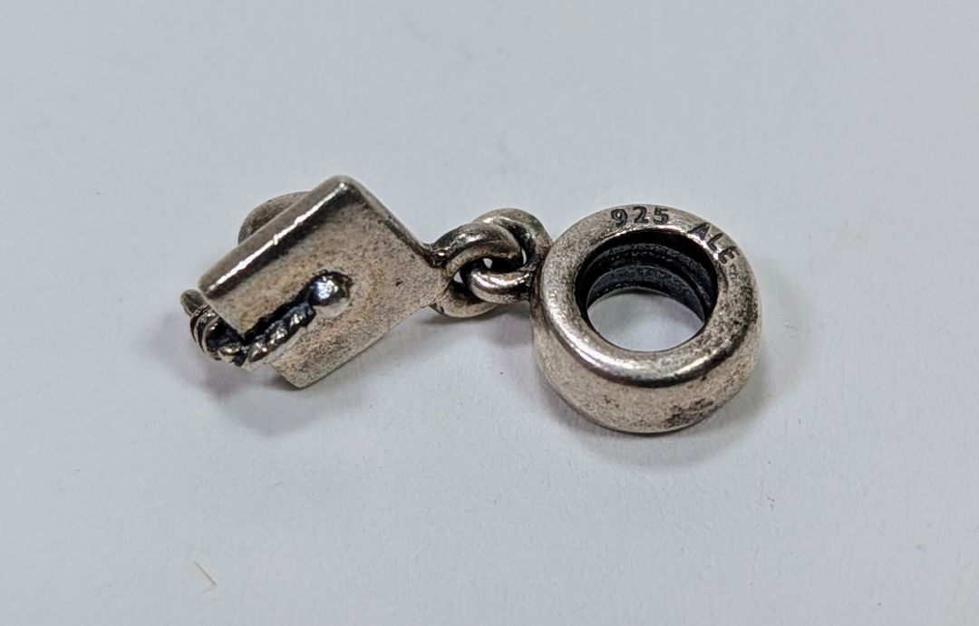 Pandora 925 Sterling Silver Graduation Hat Dangle Charm 790270