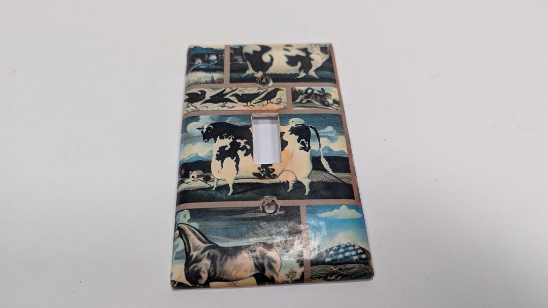 Set of 2 Vintage Cow Farm Light Switch Toggle Switch Plates