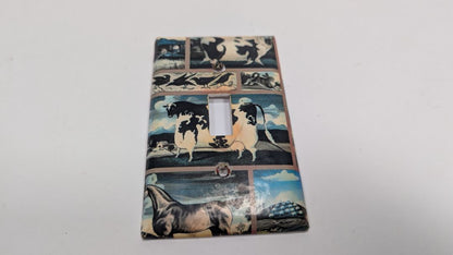Set of 2 Vintage Cow Farm Light Switch Toggle Switch Plates