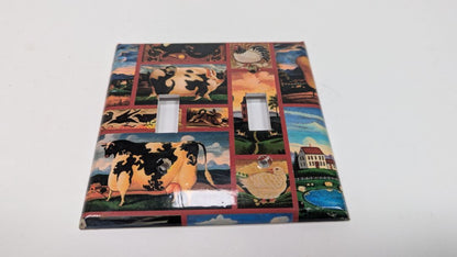 Set of 2 Vintage Cow Farm Light Switch Toggle Switch Plates