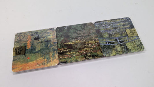 New! Presti France New Set 6 Cork Coasters Paintings Monet