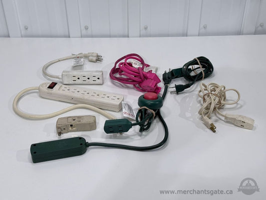 Power Strips Extension Cords Assorted Lot with Surge Protector Timers and Splitters