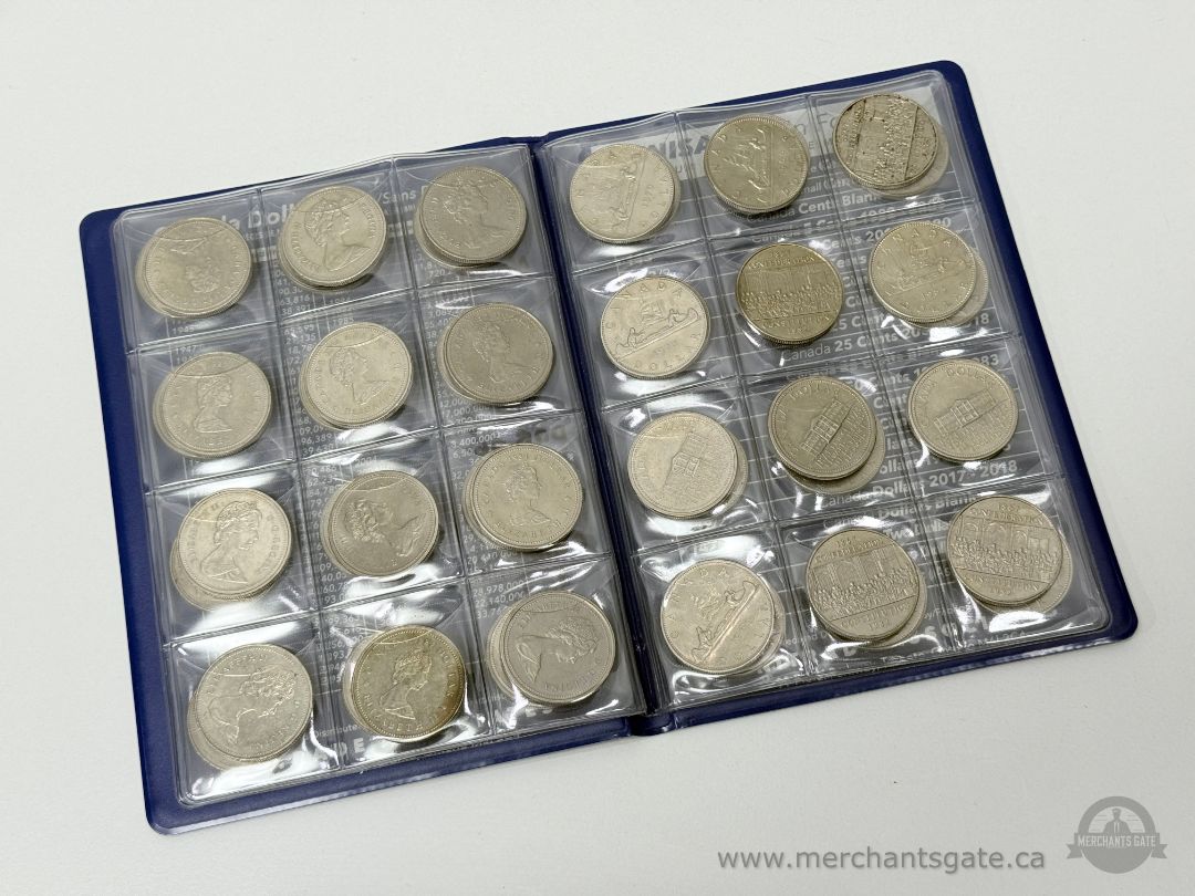 Canada $1 Dollar Coin Collection 47 Coins Blank Date Album No Silver