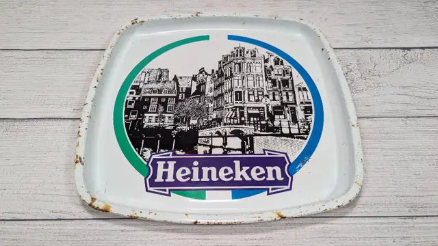 Vintage Heineken Metal Beer Tray 12"
