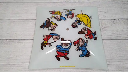 Vintage Disney Snow White 7 Dwarfs Glass Ceiling or Lamp Shade