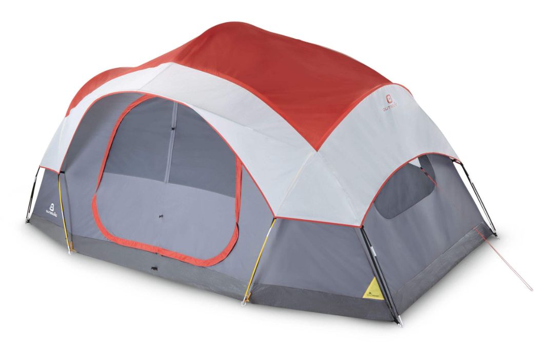 Outbound 3-Season 8-Person 2-Room Camping Dome Tent with Divider, Rain Fly & Carry Bag