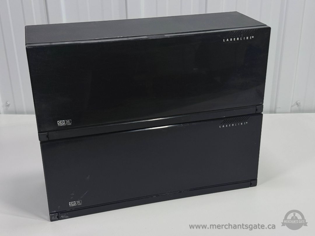 Laserline CD Storage Case 36 Disc Capacity Black Media Organizer Holders Set Of 2
