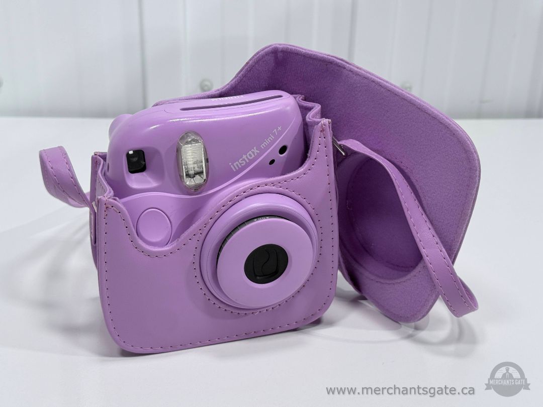 Fujifilm Instax Mini 7 Plus Instant Camera Purple with Case Tested Working
